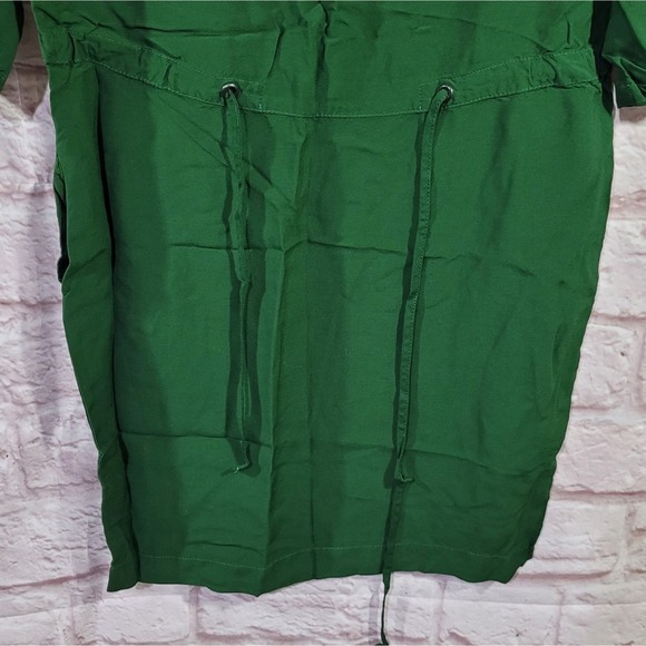 Zara Emerald Green Half Sleeve Drawstring Waist Casual Dress - Picture 3 of 12
